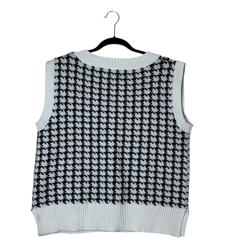Princess Polly Ashton Sweater Vest Black White Check Houndstooth Size S/M EUC - Picture 4 of 4